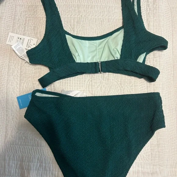 Cupshe Teal Textured Bikini Set - Picture 2 of 4